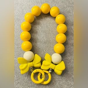 YELLOW BOW phone/key or bag charm